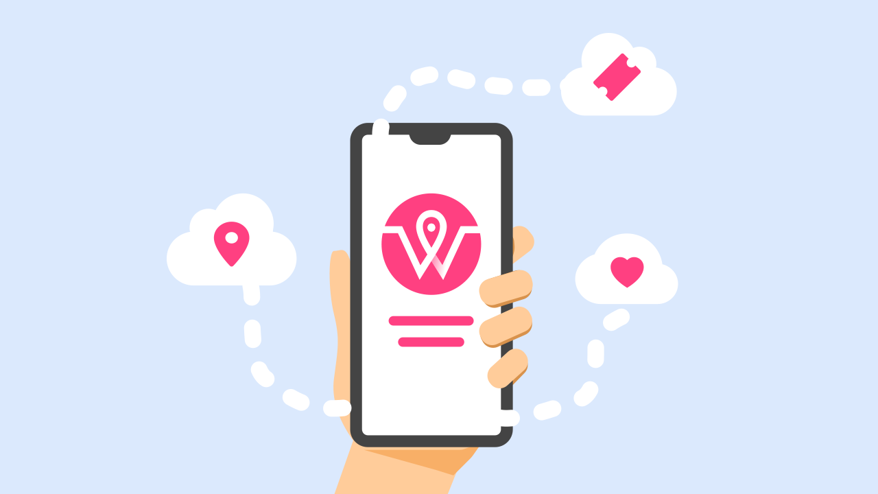 The wegfinder app on a phone.